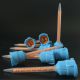 50 Pcs Dental Mixing Tip Syringe Nozzles Lab Impression Materials Silicon Rubber Head Disposable Blue+Orange 78mm