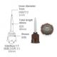 50 Pcs Dental Mixing Tip Syringe Nozzles Lab Impression Materials Silicon Rubber Head Disposable Brown+White 40mm